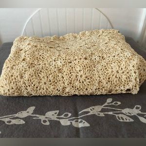 Antique and vintage crochet table cover or bedspread